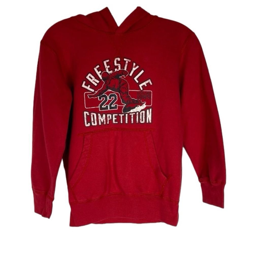 5/$15 Children’s‎ Place Hoodie Boys Red Skiing Graphic Sweatshirt Hood Pocket M